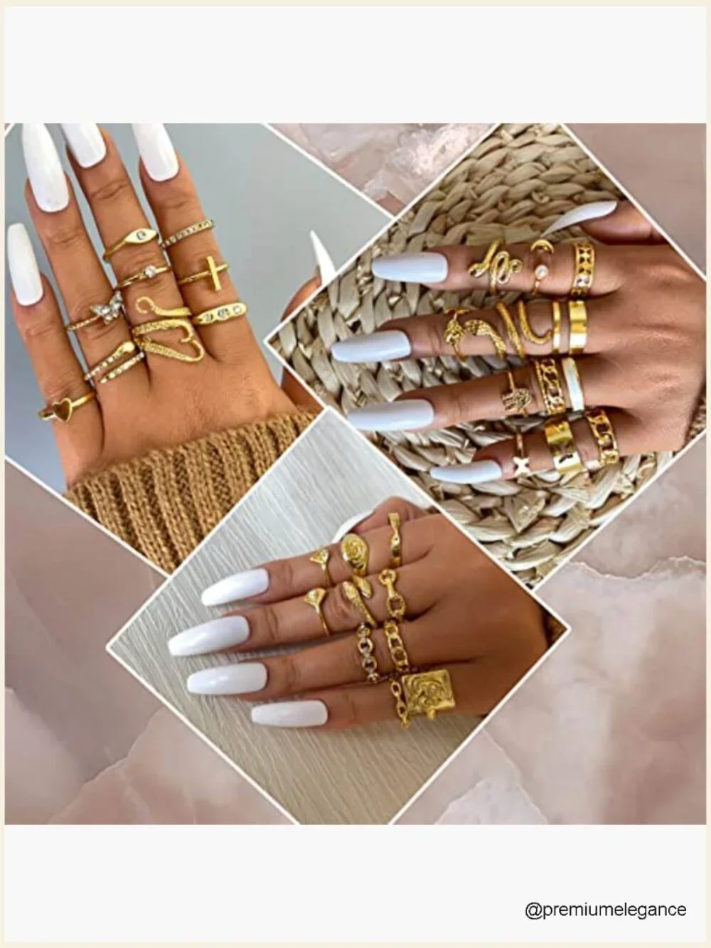 60 Pcs Vintage Stackable Rings Set, Midi Knuckle Rings Gold, Dainty Ring Pack